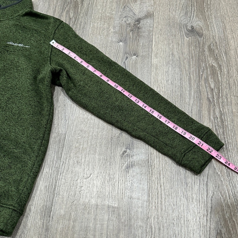 Eddie Bauer Mens Quarter Snap Fleece Pullover Heathered Green Large 50000090 - Picture 5 of 13